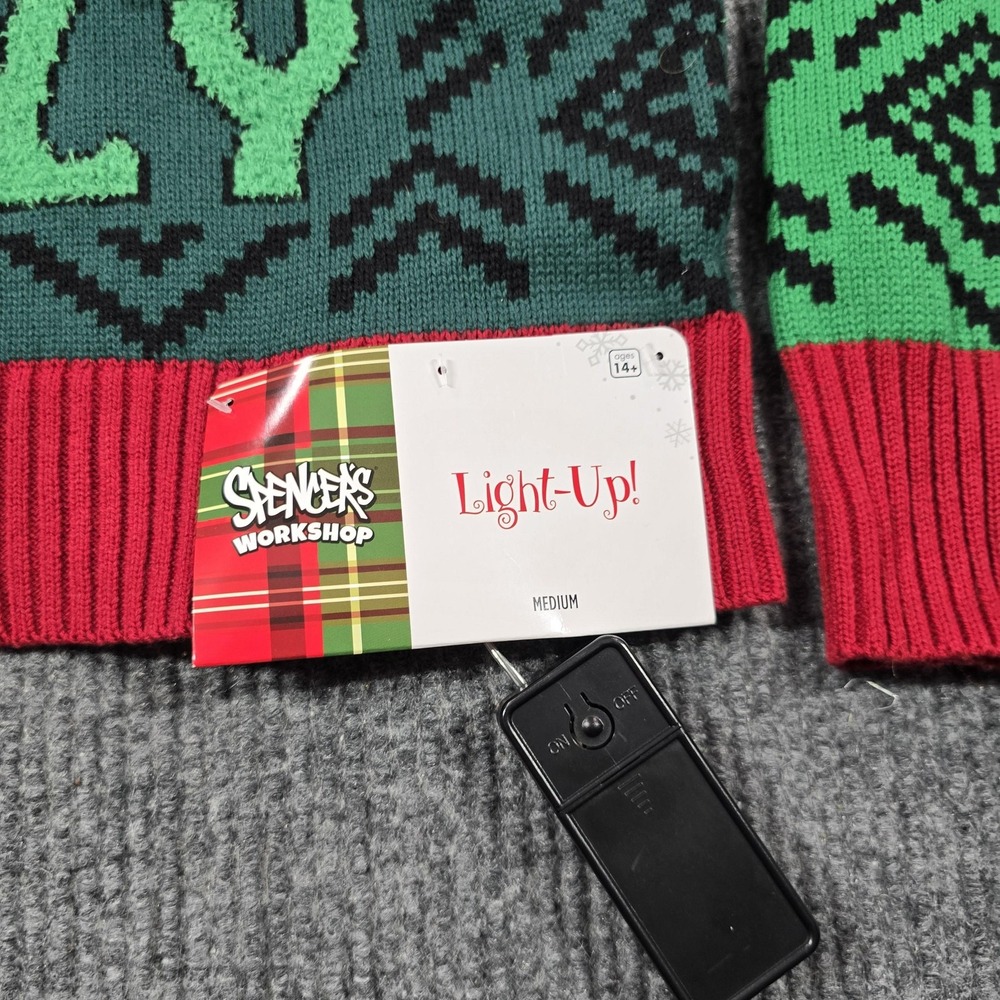 Spencer's Workshop Sweater Mens Medium Rick And Morty Light‎ Up Ugly Xmas - Picture 5 of 14